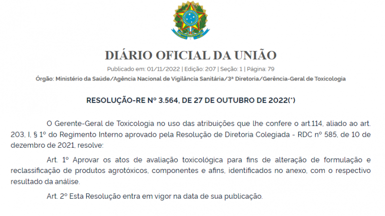 alteração de formulação