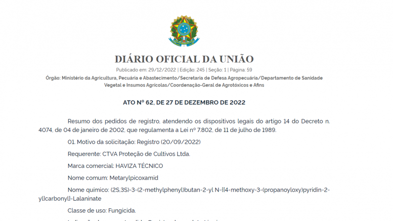 Pedidos de registro