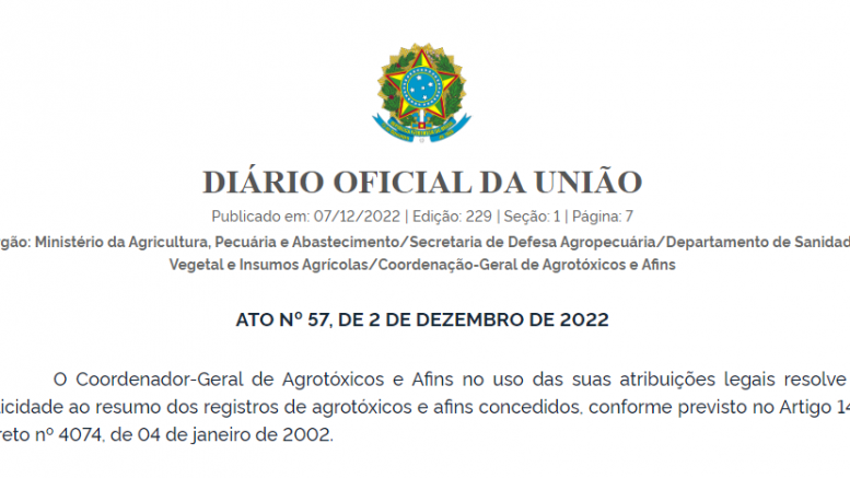 registros de agrotóxicos